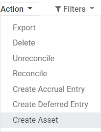 Create Asset Entry from a journal item in SotaERP Accounting