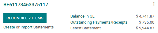 Bank journals are displayed on the Accounting Dashboard and contain action buttons