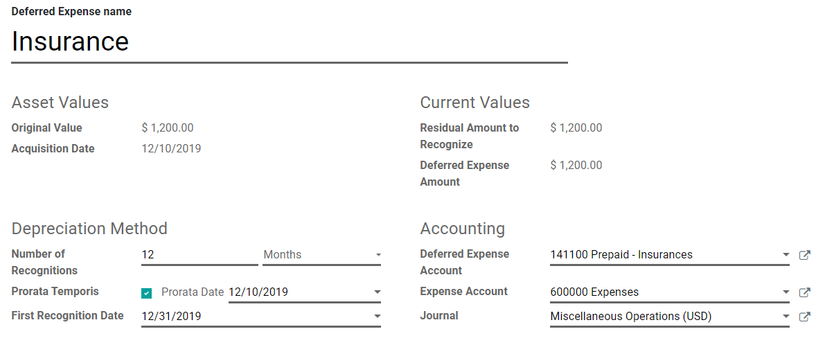 Deferred Expense entry in SotaERP Accounting