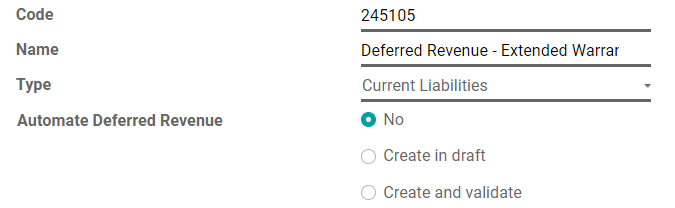 Configuration of a Deferred Revenue Account in SotaERP Accounting