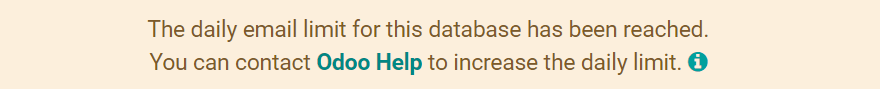 Warning in SotaERP upon email limit reached.