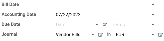 How to set a bill currency.