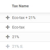 The taxes' sequence in SotaERP determines which tax is applied first