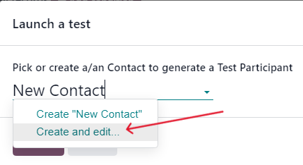 Typing in a new contact directly from the launch a test pop-up window in SotaERP.