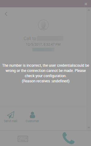 Incorrect number message populated in the SotaERP VoIP widget.