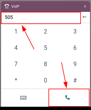 Connecting to a conference extension using the SotaERP VoIP widget.