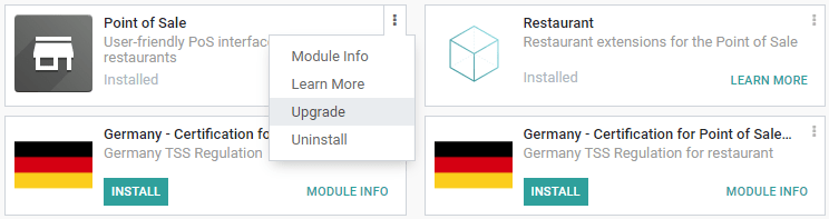 Upgrading SotaERP Point of Sale from the Apps dashboard