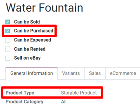 Configure a product for reordering in SotaERP.