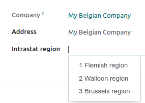 Adding the Intrastat region to a warehouse