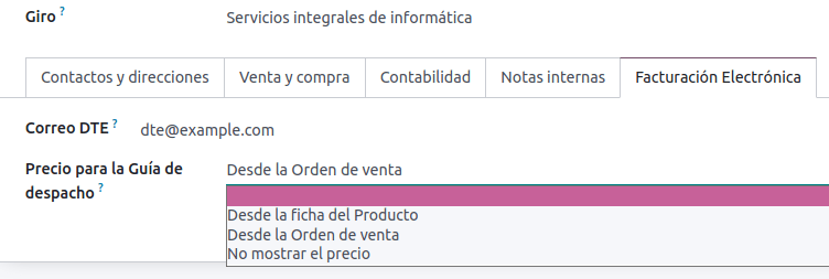 Dữ liệu hóa đơn điện tử Chile cho đối tác.