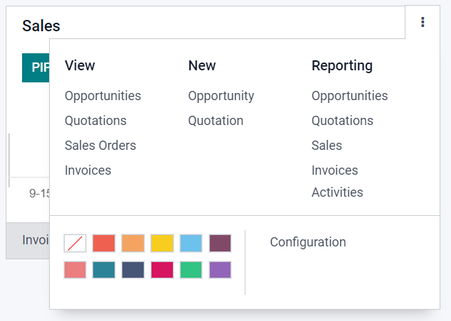 Nhấp vào menu ba chấm trên bảng điều khiển hệ thống CRM để xem tài liệu và tạo cơ hội mới.