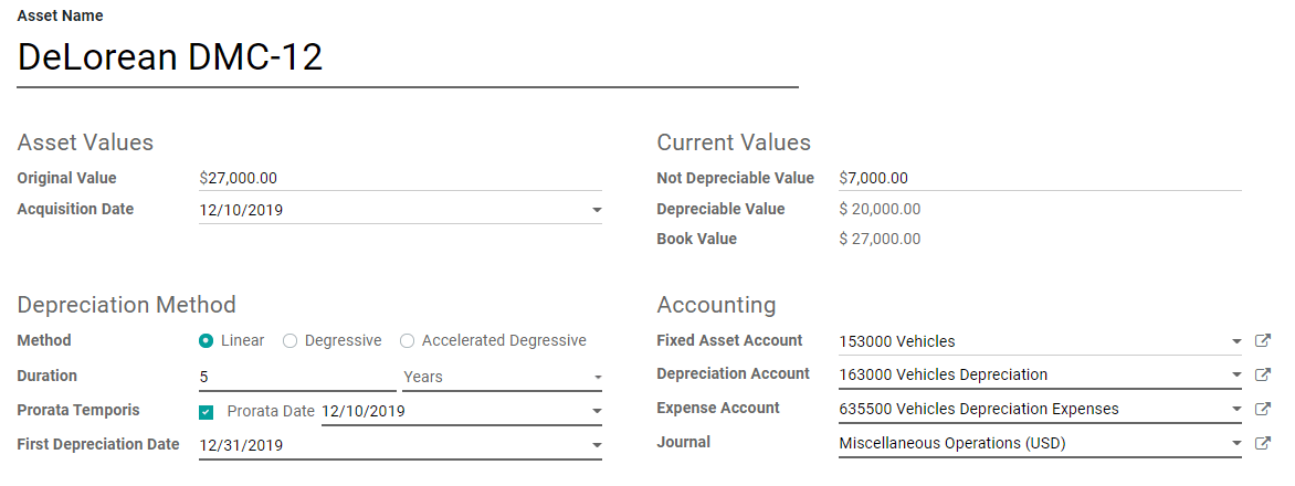 Assets entry in SotaFMS Accounting